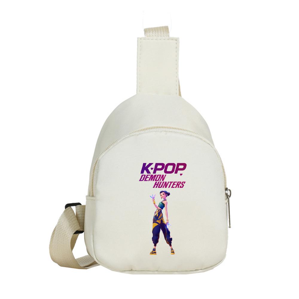 Anime Cartoon K-Pop Demon Hunters Printed Kawaii Chest Pack for Boy Girl Shoulder Bag Student Portable Crossbody Pouch Kid Gift