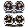 Car Fan Double Head USB Fan for Car with Powerful Cooling 360 Rotation 3Wind Speed Desk Fan for SUV Truck Home