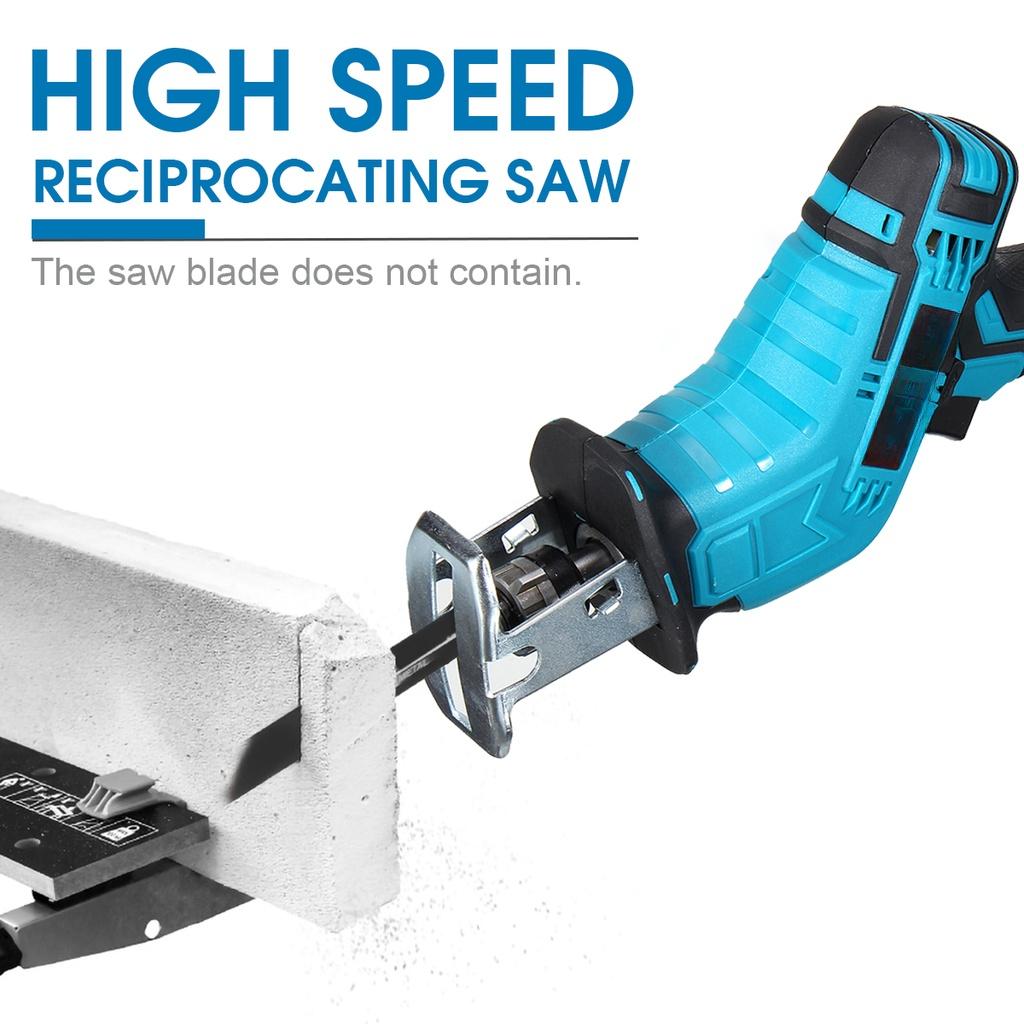 New Cordless Electric Reciprocating Saw with 1/2PC Li-ion Battery Wood Metal PVC Pipe Cutting Tool
