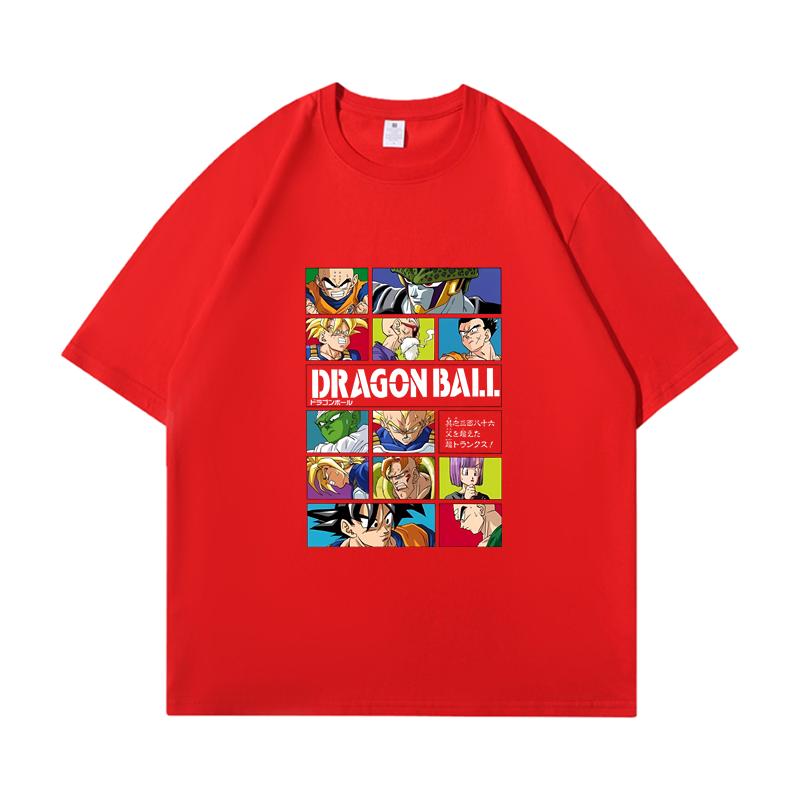 Dragon Ball Tshirt Mens Pure Cotton Casual  Round Neck Tshirt Short Sleeve Clothing Summer Sports Casual Short Sleeve Top