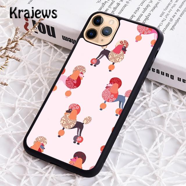 Krajews Cartoon Poodles Pattern Soft Phone Case Cover For iPhone 17 Air 16 15 14 Plus 11 12 13 Pro Max Coque Fundas