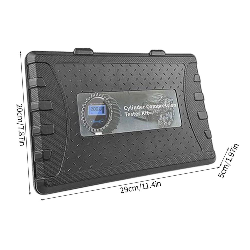 

Автомобильный компрессионный тестер 0-200 PSI цифровой цилиндрический компрессометр автомобильный двигатель цилиндрический компрессионный испытательный инструмент с адаптерами чёрный