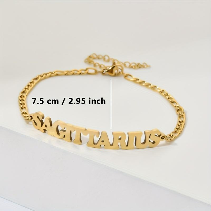 1 Pc Stainless Steel Fashion New Zodiac Letter Pendant Bracelet Jewelry NK Chain Twelve Constellations Birthday Gift