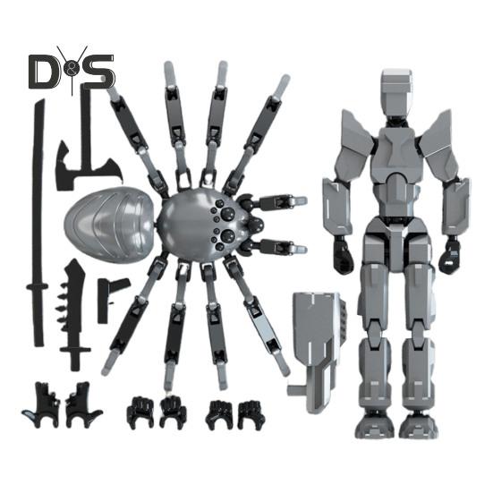 Spinnenroboter-Actionfigur mit Zubehör, bewegliche Gelenke, 3D-gedrucktes Modell, Spielzeug, artikulierte Dummy-Figur, Dekoration für Zuhause und Büro, Ornament