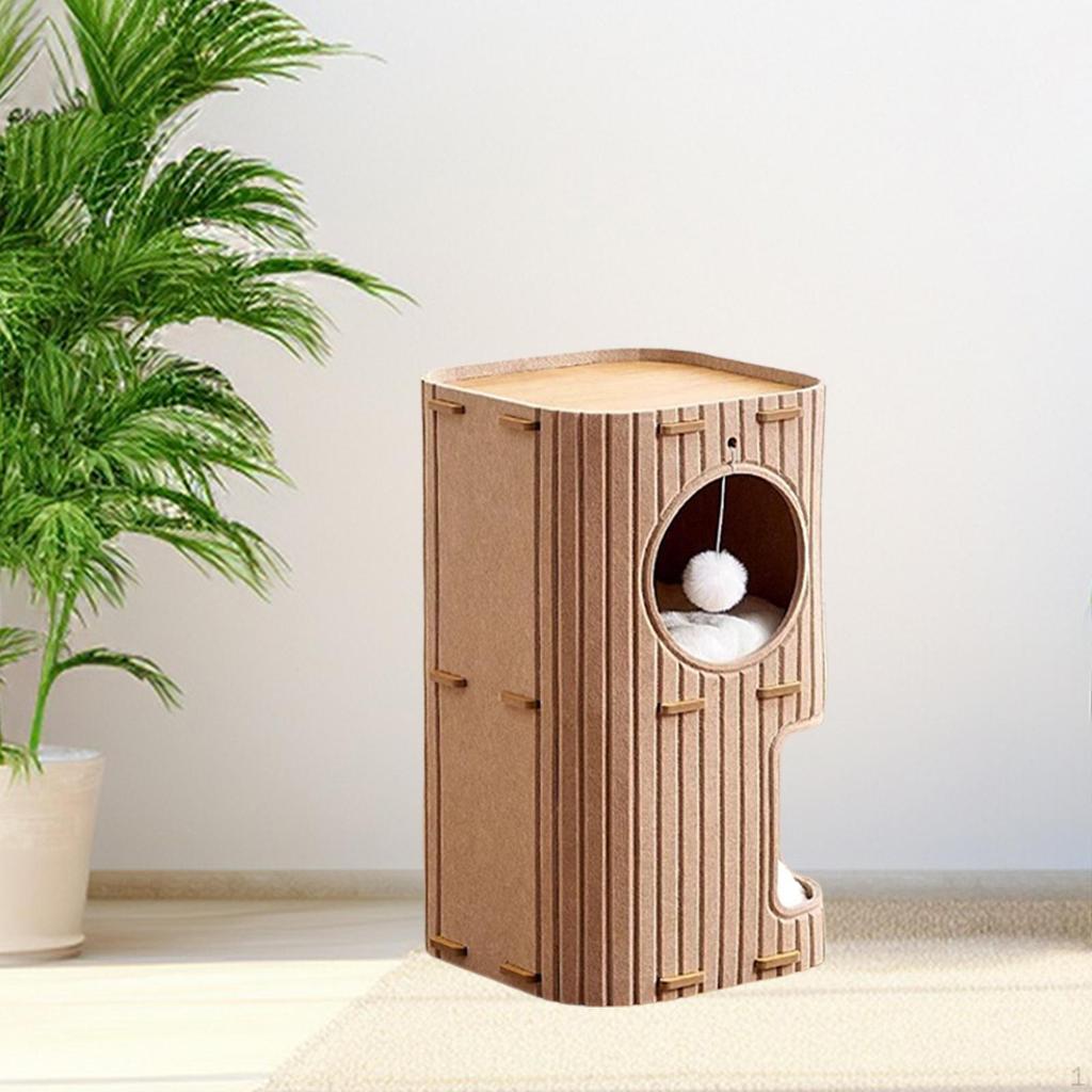 Cat Bed with Climbing Tree And Scratch Post for Multiple Cats