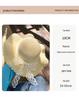 Straw Braid Ruffle Bow Beach Hat - Large Brim, Fairy Style, Dome for Large Head Circumference
