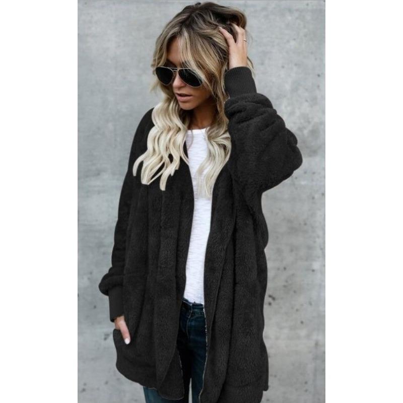 

Осенне-зимний утепленный меховой верх, средней длины, двустороннее противошубное пальто 5XL чёрный