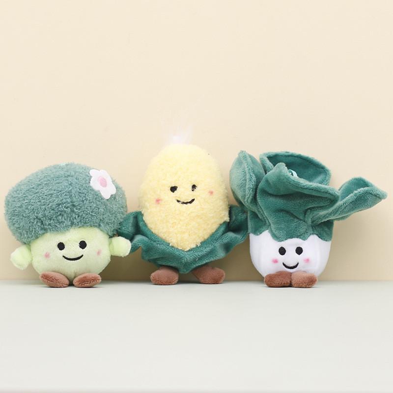 Adorable Plush Vegetable Keychain Soft Broccoli Pp Cotton Stuffed Toy Accessory