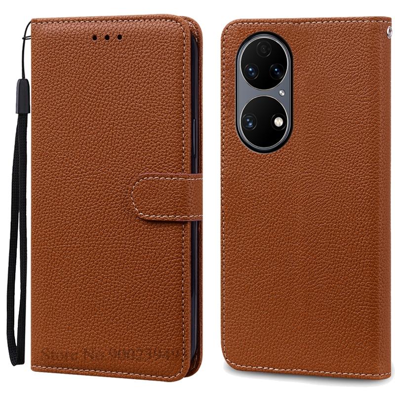 P50 P 50 Pro Case For Huawei P50 Case Leather Wallet Flip Case For Huawei P50 Pro Cover Soft Silicone Coque Fundas Shell