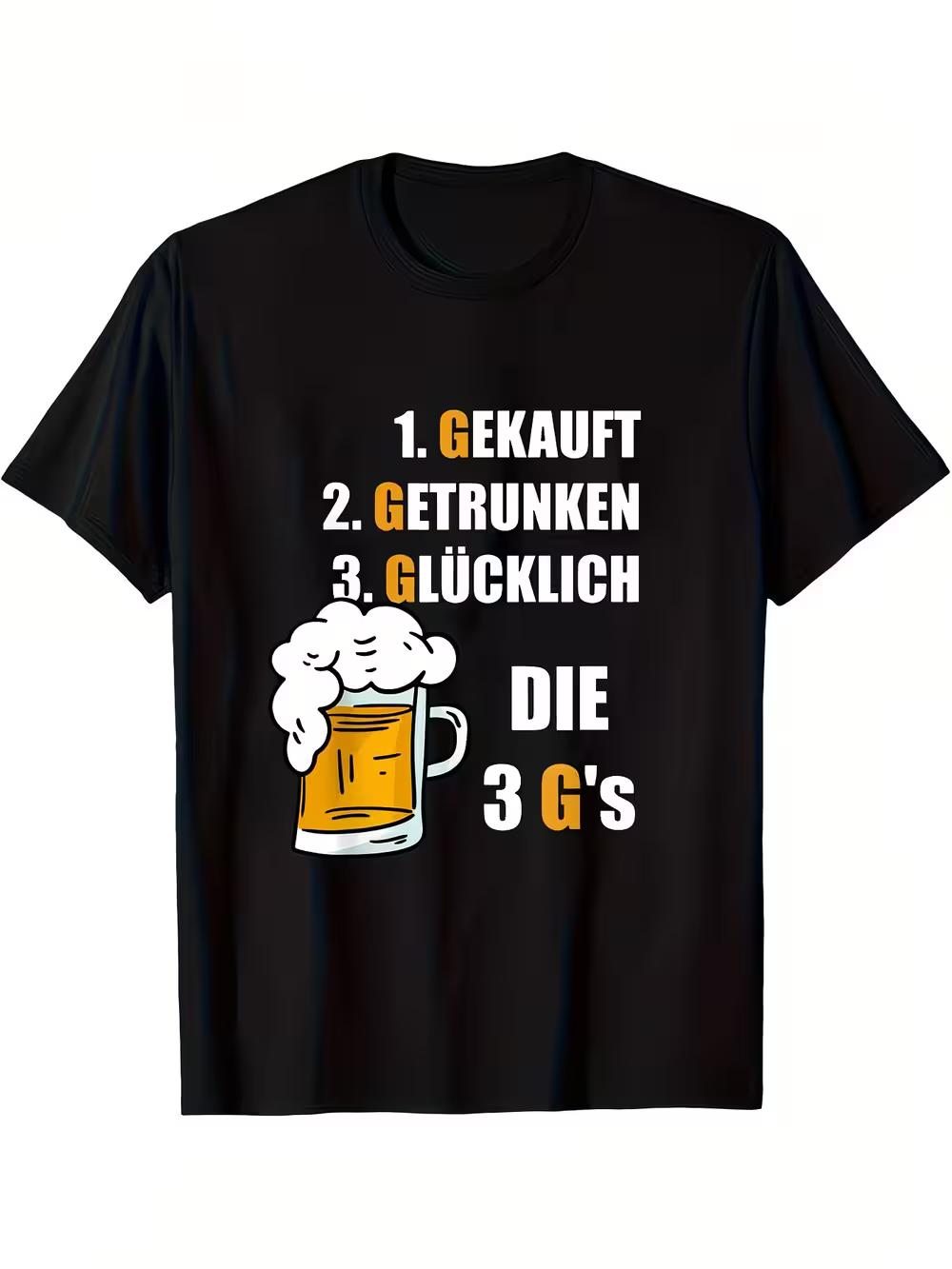 

Men S Fun Beer Enthusiast T-Shirt - a Humorous Take on German Drinking Rules - Lightweight Black T-Shirt S