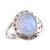 Natural Rainbow Moonstone Gemstone Handmade 925 Solid Silver Gift Ring S.6 j1b72