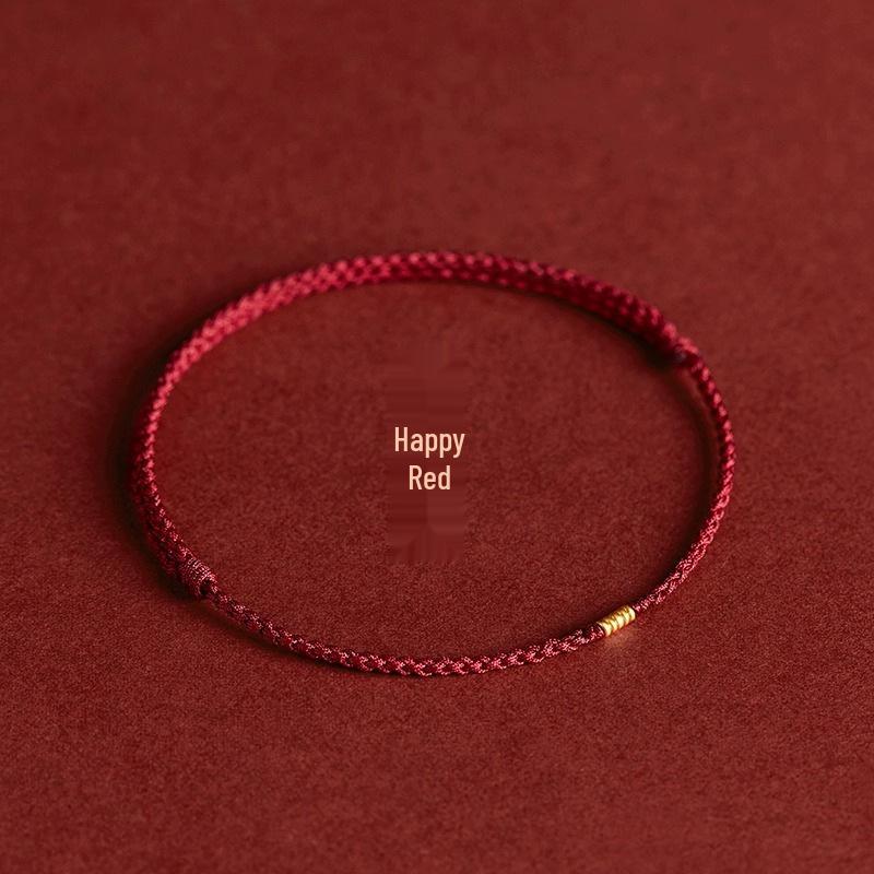 Gold 999 Five Blessings Peace Buckle Bracelet with Good Luck Bead & Zodiac Charm On Red String - Perfect Gift for Girlfriend