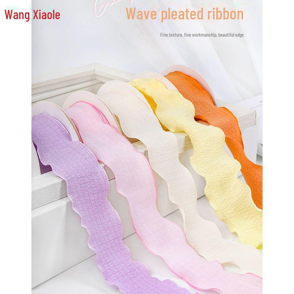 4cm Linen Fishtail Yarn Ruffle Ribbon for Floral and Cake Packaging.