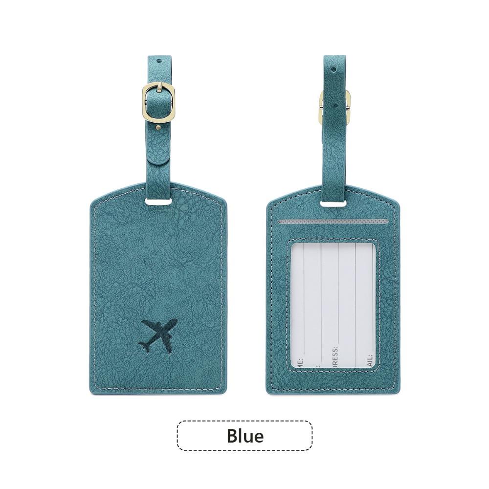 

Посадочный талон Самолет Чемодан Бирка Имя Бирки для багажа Бирка посадочного талона Модная ПУ бирка для багажа Мужская синий