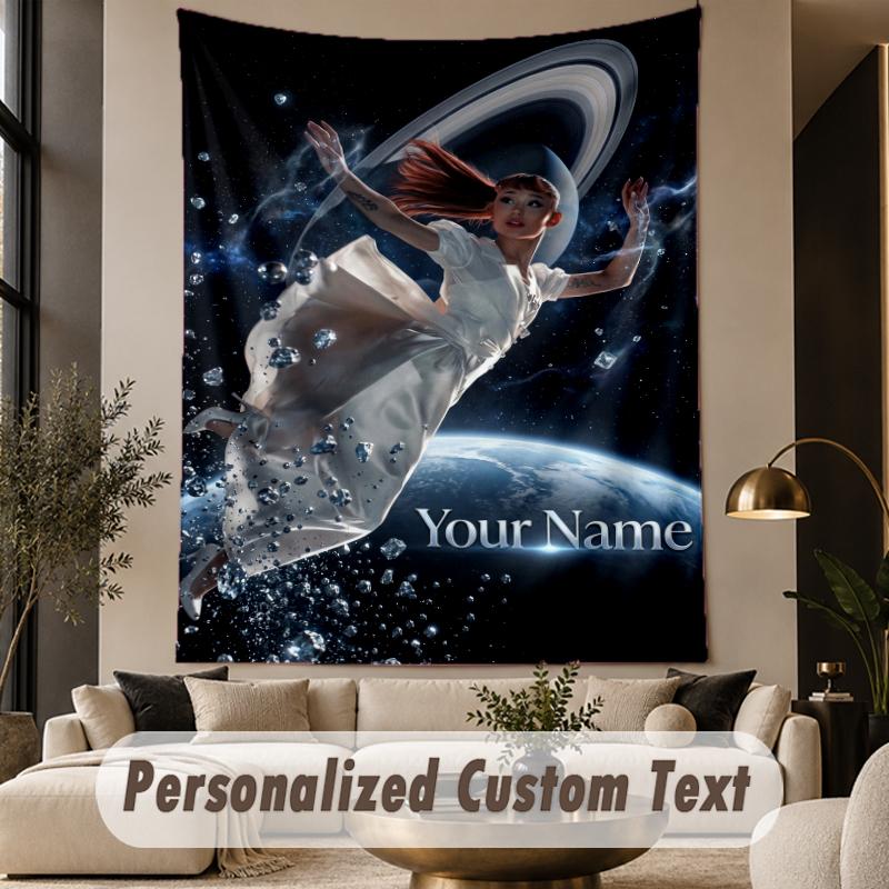 Custom Text Printed Tapestry Ariana Grande Pattern Large Wall Hanging Indoor Room Decor