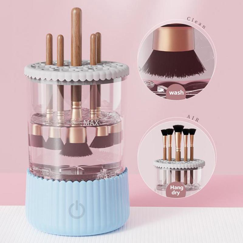 USB Electric Makeup Brush Cleaner Portable 3 In 1 Makeup Brushes Drying Rack Lazy Cleaning Brush Washer Machine Quick Dry Tool