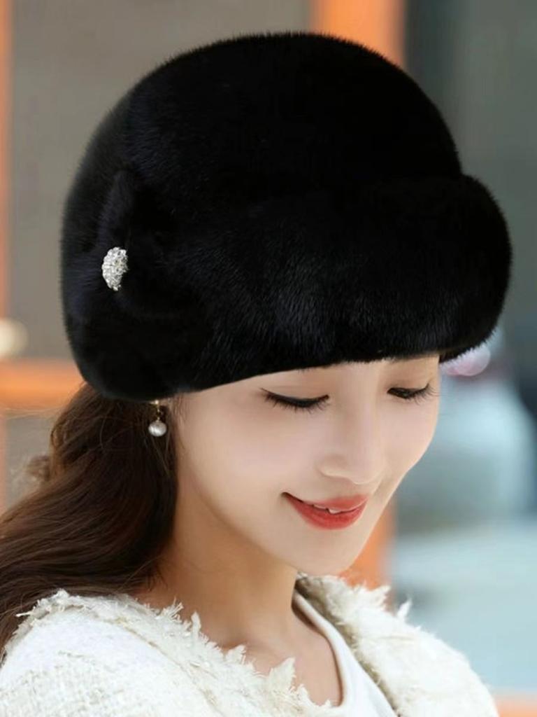 Chapeau femme hiver mode imitation vison cheveux mère chapeau entier vison imitation fourrure couvre-chef chaud béret marée