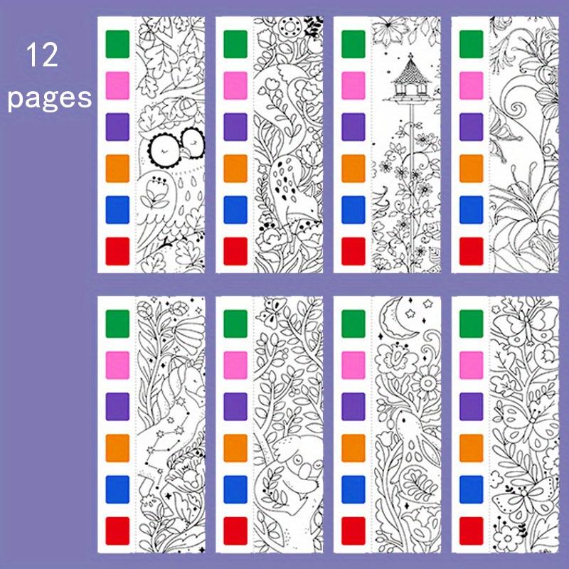 Kids Portable Watercolor Painting Book Paint With Water Brush Gouache Graffiti Picture Coloring Drawing Toys Kindergarten Gifts