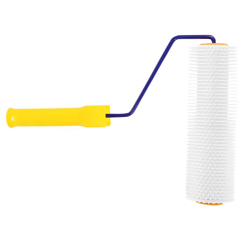 

9 Inch 23cm Self Leveling Spiked Roller Brush Cement Floor Defoaming Tool With Handle Plastic Flooring Screed Roller белый