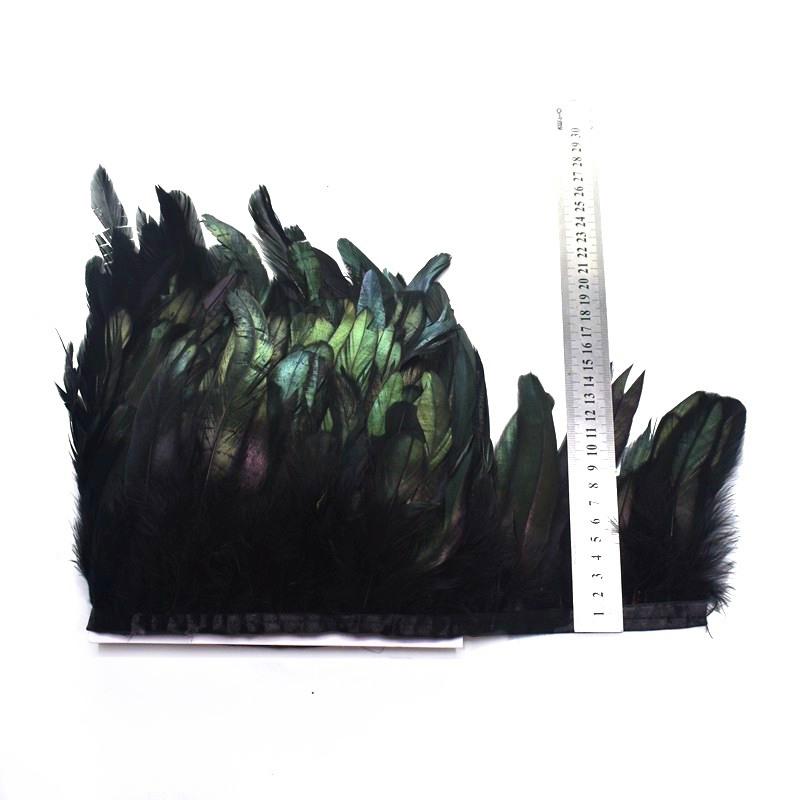 1Meter Natural Rooster Tail Feather Trims for Clothes Plumas 13-18cm Party Feathers for Crafts DIY Sewing Home Decoration Plume