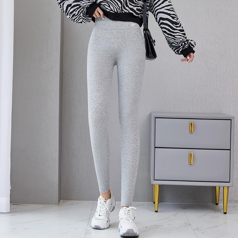 

Женские леггинсы из бархата и овечьей шерсти с высокой талией — теплые, облегающие, с вертикальными полосками, можно носить как в помещении, так и на улице M (80-100 catties) светло-серый