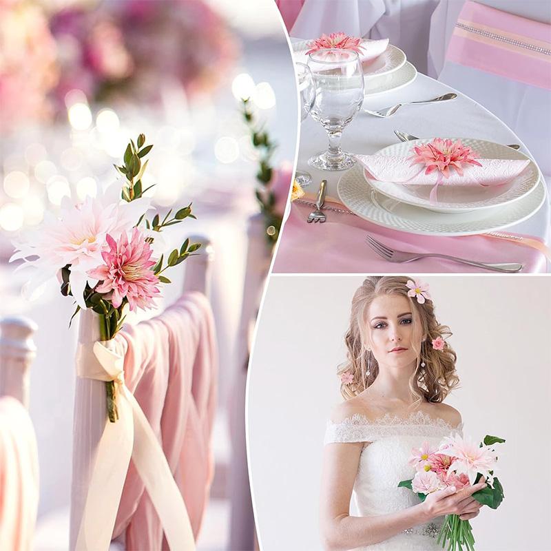 Pink Artificial Flowers Head For Wedding Home Room Decor DIY Fake Flowers For Decoration Birthday Party Craft Wreath Decoration