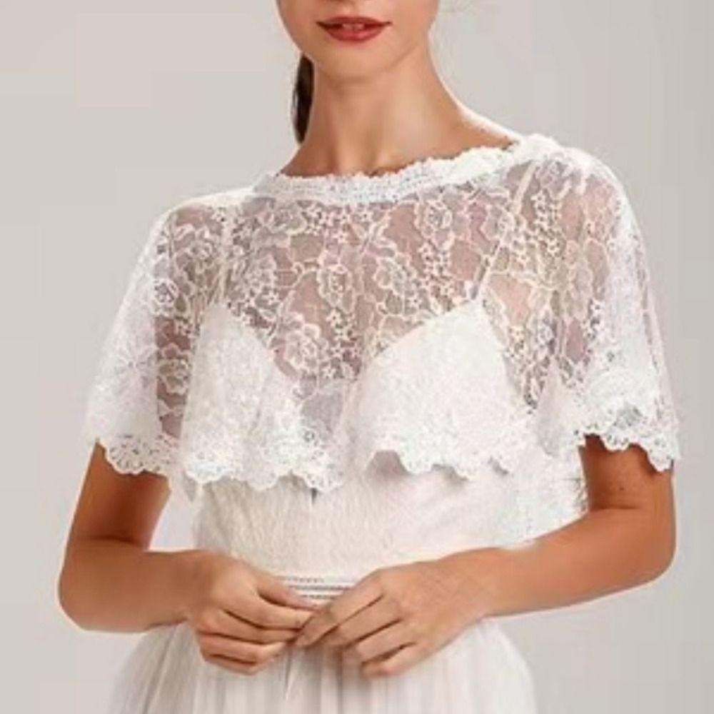 Hollow Out Lace Cover Up Tops Retro Fake Collar Fashion Lace Shawl Poncho  Shoulder Decoration