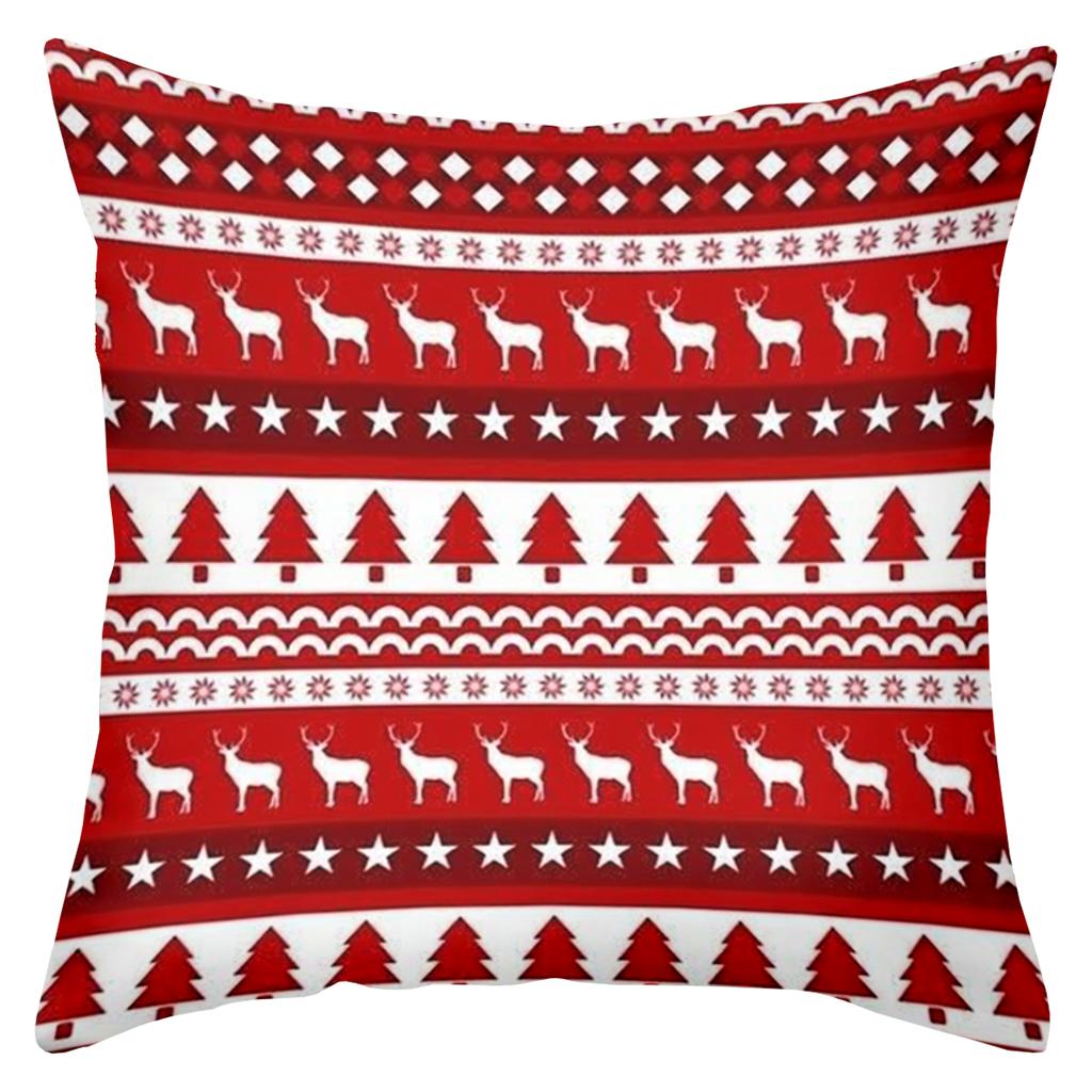 2D flat printing Christmas Pillows Wonderful Patterns Merry Style Polyester pillowcase sofa decorative cushion cover