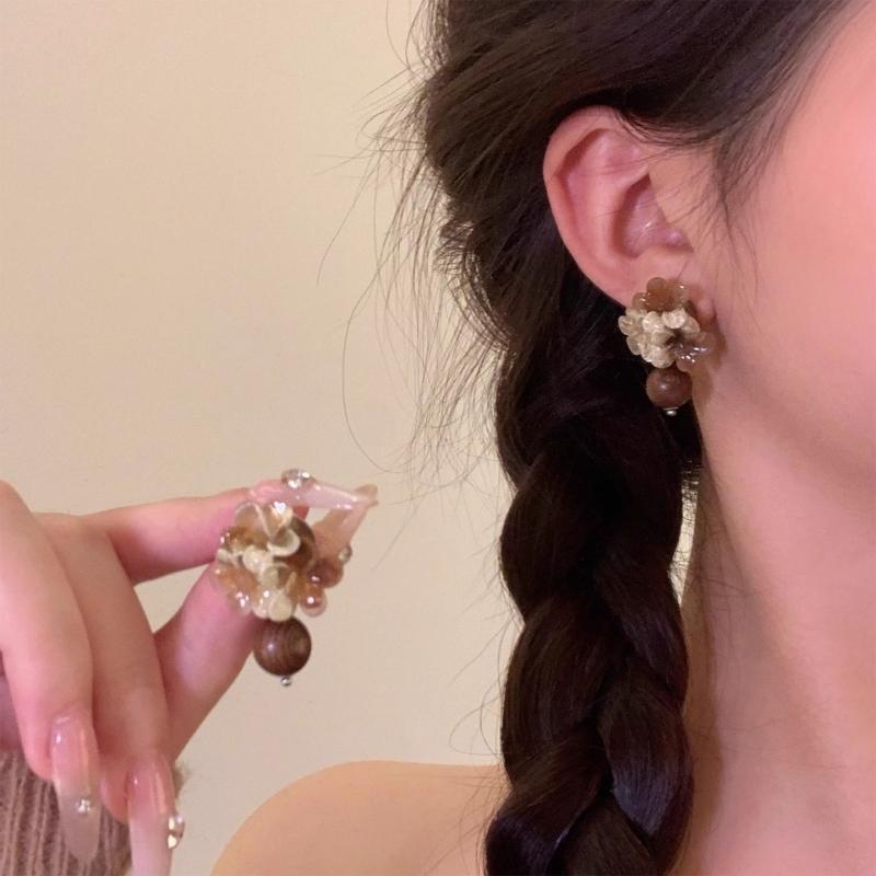 

Maillard Design Минималистичный круглый кулон с камнем «тигровый глаз», серьги-пусеты для готических девушек, новые аксессуары, модная бижутерия A2733 coffee