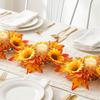 Plastic Circular Sunflower Maple Candle Ring Wreath Harvest Pillar Candle Surround Ring  Home Decor