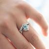 1Pc Fashion Multifunctional Silver Sea Blue Synthetic Zircon Ring