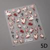 Nine-tailed Fox Chinese 5D Soft Reliefs Self Adhesive Nail Art Stickers Fox Mask Red Equinox Flowers 3D Manicure Decals