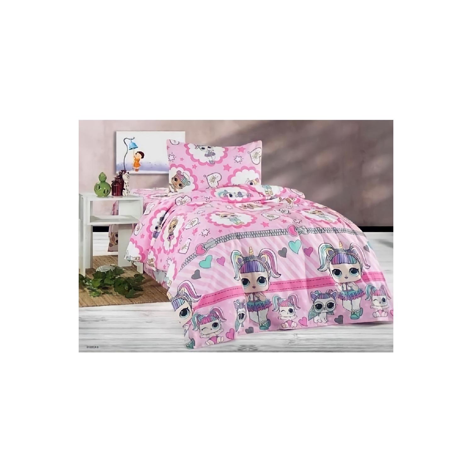 

Girl Child Lol Doll Single Duvet Cover Set With Elastic Sheets (100x200)