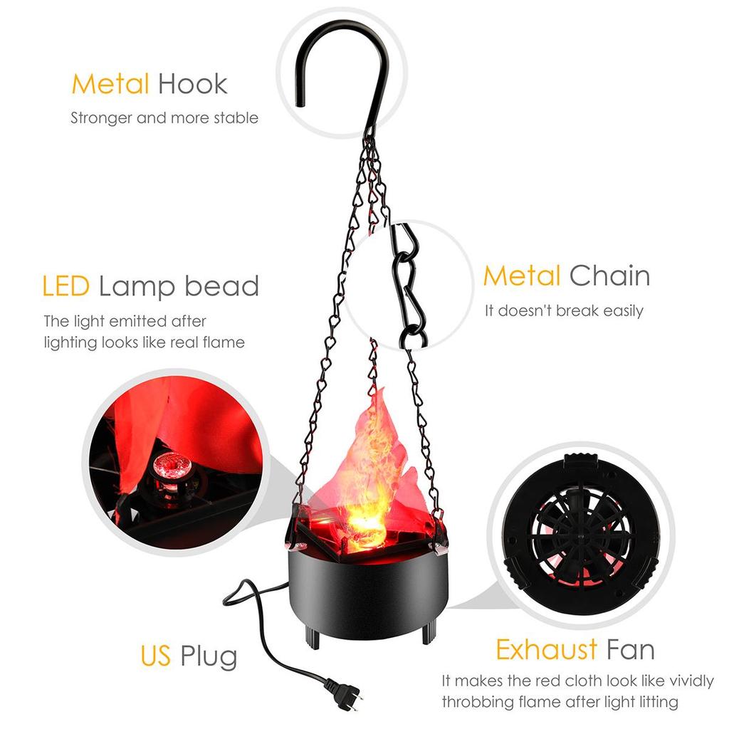 LED Artificial Flame Light, Hanging 3D Fake Fire Light, Simulated Flame Effect Light