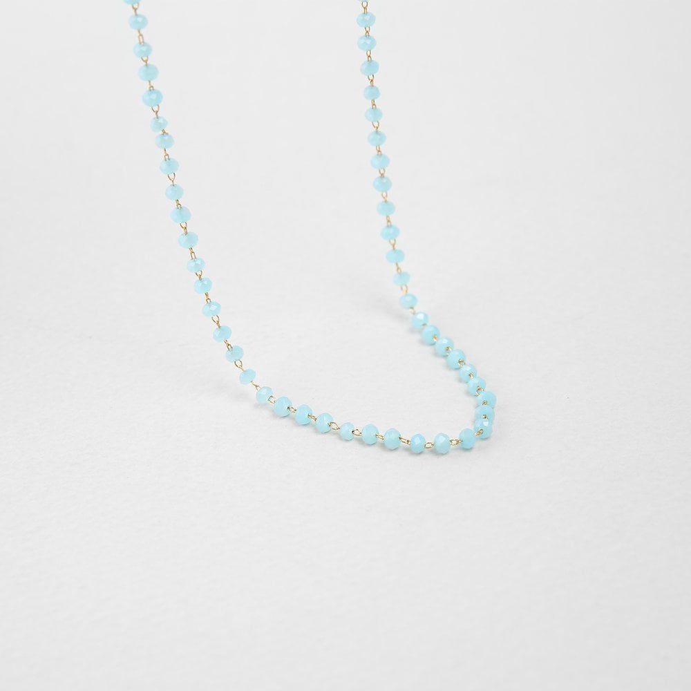 [Judy And Paul] Leshu Sky Blue Bead Chain Necklace N51571