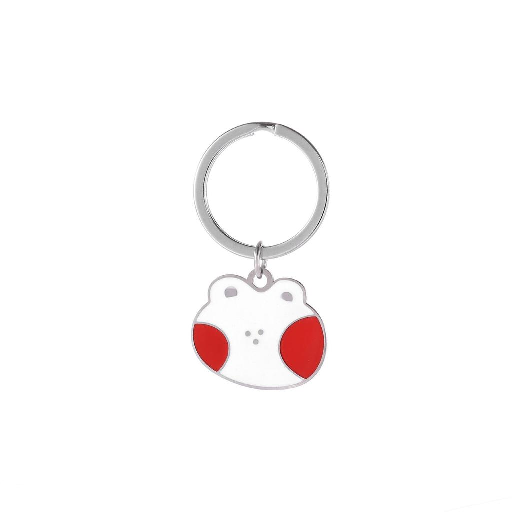 Gold Silver Black White Splicing Cat Stainless Steel Keychain Cute Cartoon Design Fashion Couple Pendant Practical Backpack Decoration