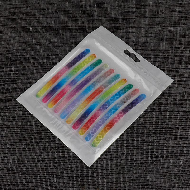 20Pcs Rainbow Car Wheel Reflective Sticker Personalized Motorcycle Electric Bicycle Colorful Anti Night Light Decorative Sticker