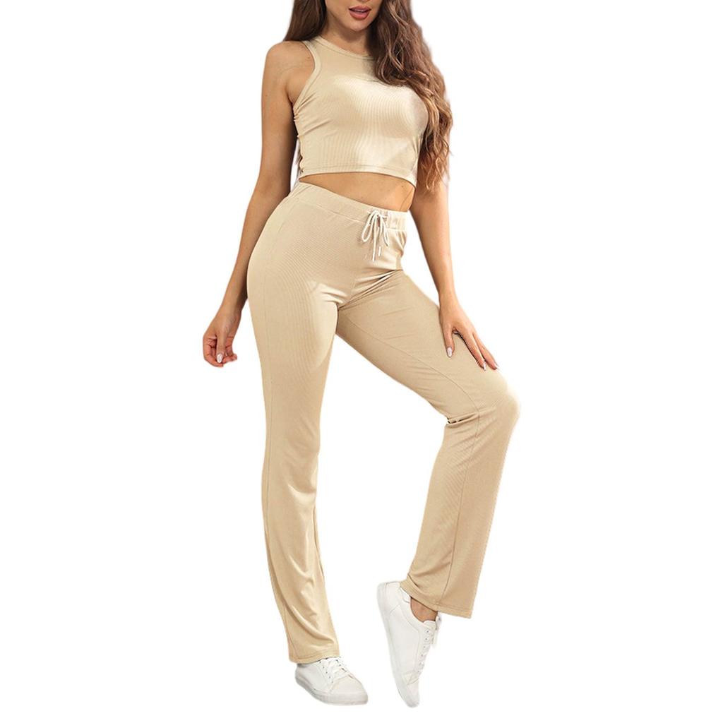 Women's 2-Piece Fashionable Casual High Stretch Shaping Sleeveless Pants Set