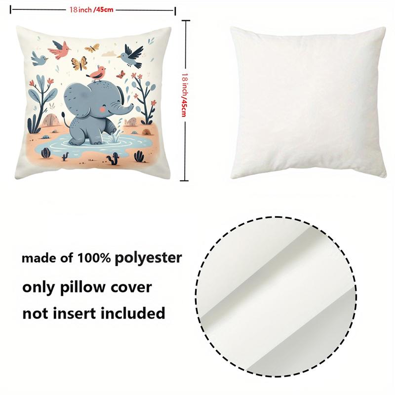 Cute Animal Forest Theme Throw Pillow Covers Polyester pillowcase, sofa decorative cushion cov Headboard Pillow