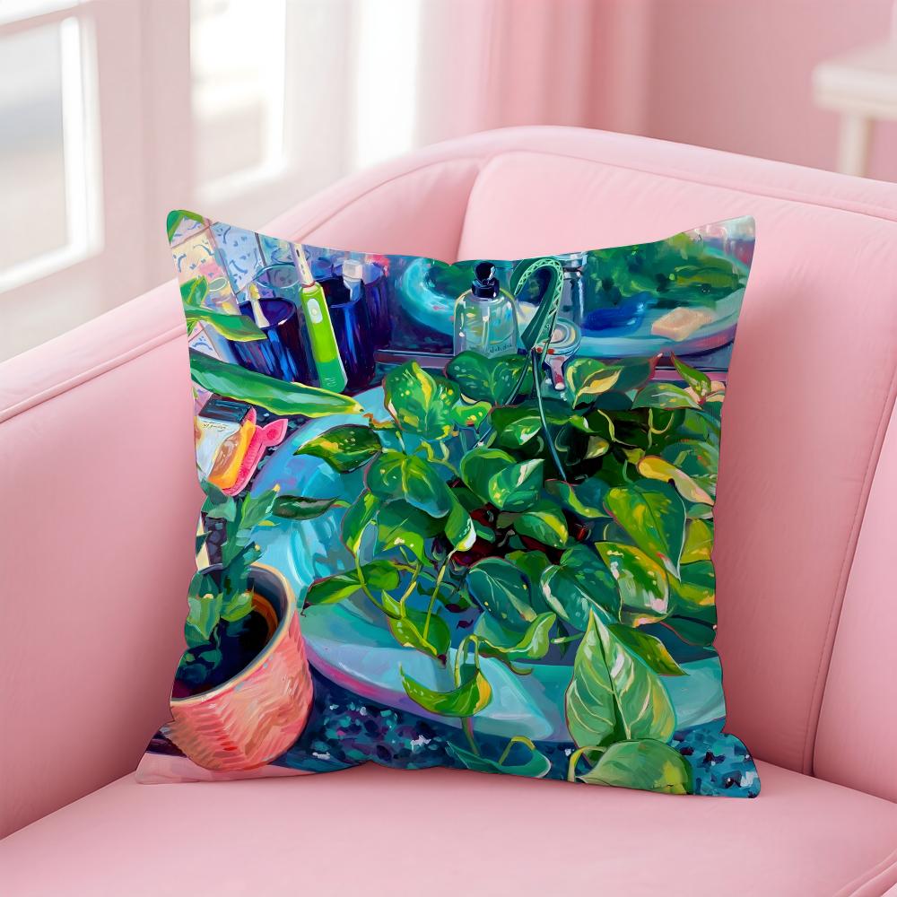 fashion breathtaking colors AAlai Ganuza ART Cushion Cover Pillowcase Short Plush Invisible zipper Room Sofa Cushion Cover