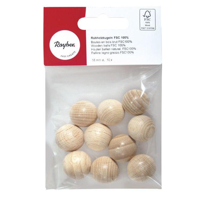 Raw Wood Bolt - FSC 100% - 18mm - Undrilled - 10 Pieces - Brown