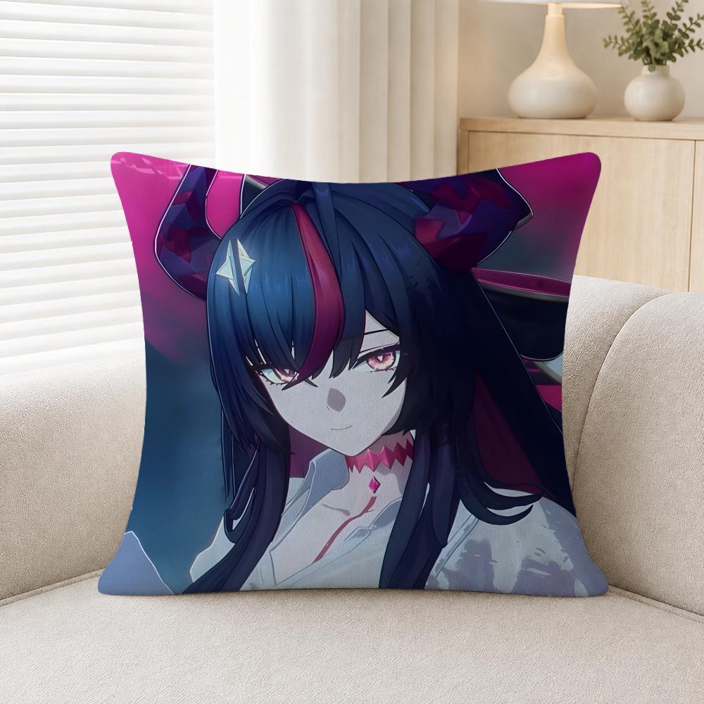 Game Neverness To Everness Cushion Cover Soft Plush Cushion Covers Fluffy Throw Pillow Cases For Sofa Bedroom Home Decor