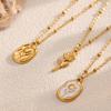 18K Gold Rose Flower Pendant Necklace - Stainless Steel Titanium, Colorfast, High-End Women's Accessory
