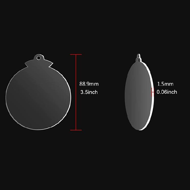 Clear Round Acrylic Christmas Ornaments Acrylic Circle Discs for DIY Gift Tag