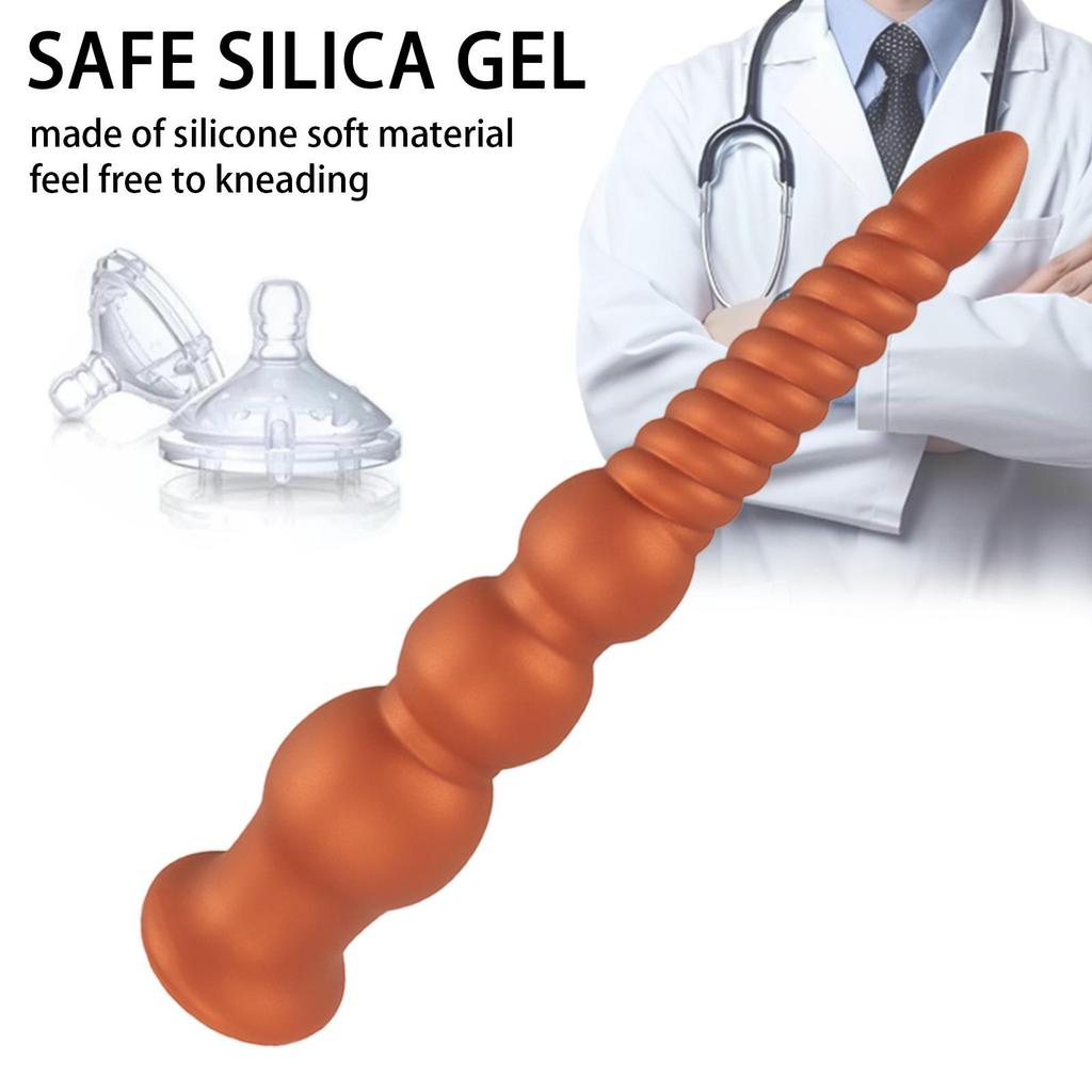 Silicone Threaded Gradient Bead Anal Plug - Alternative Toy for Adults