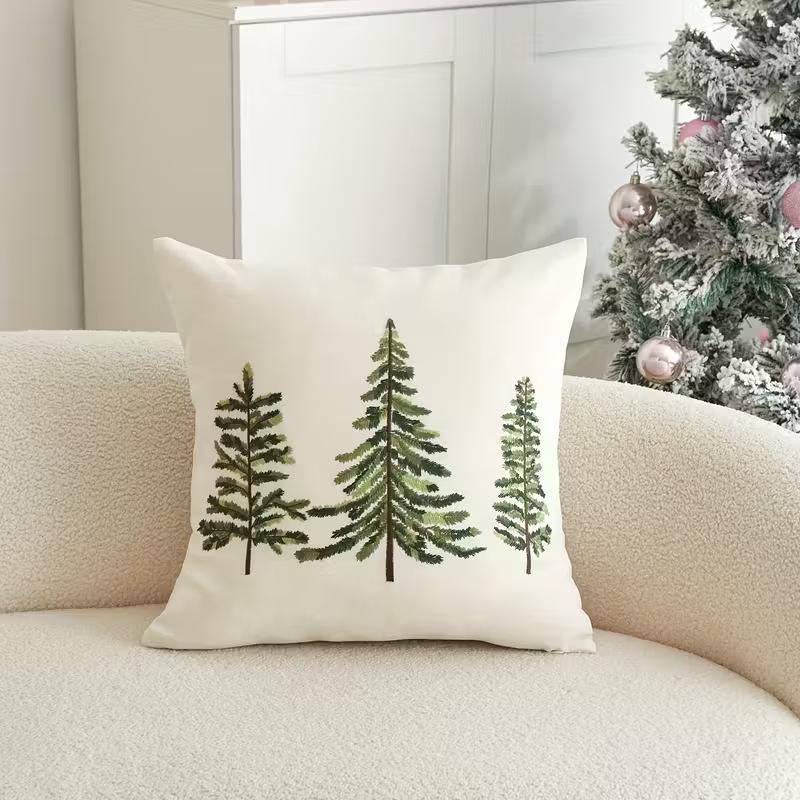

New Christmas Hat Embroidered Cushion Cover Zipper Tufted Cushion Christmas Holiday Cane Cushion Cover 45x45