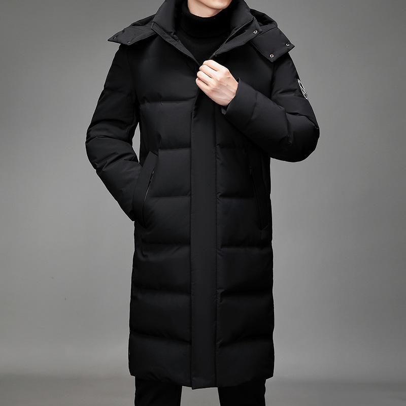 Men`s Winter Korean Style Hooded Mid-Length
