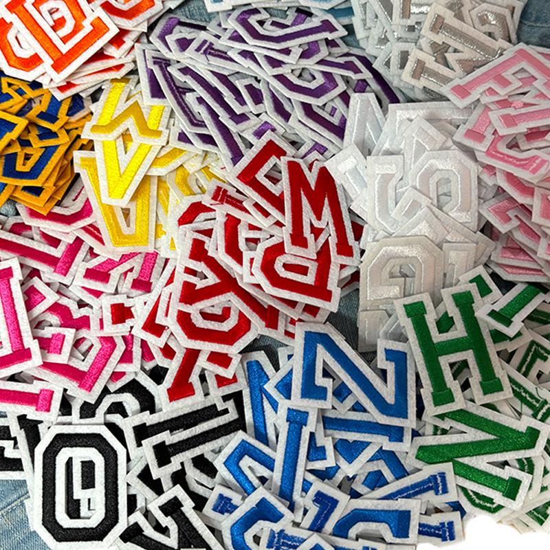 26pcs A -Z English Letter Embroidered Patches Jersey Uniform Hats Jeans Embroidery Diy Iron On Patches For Clothing Sew Stickers 