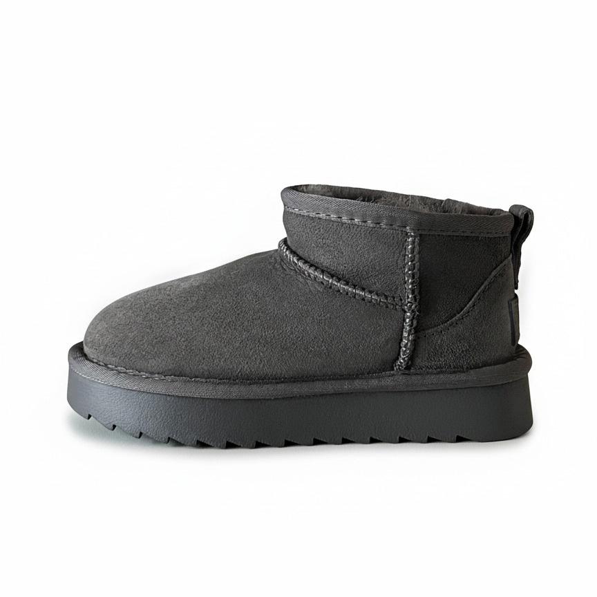 

Sangpo Village Kids Autumn/Winter Leather Wool Snow Boots – Zhou Dongyu Design, Non-Slip, Fur-Lined. 29-30 (19.5cm)