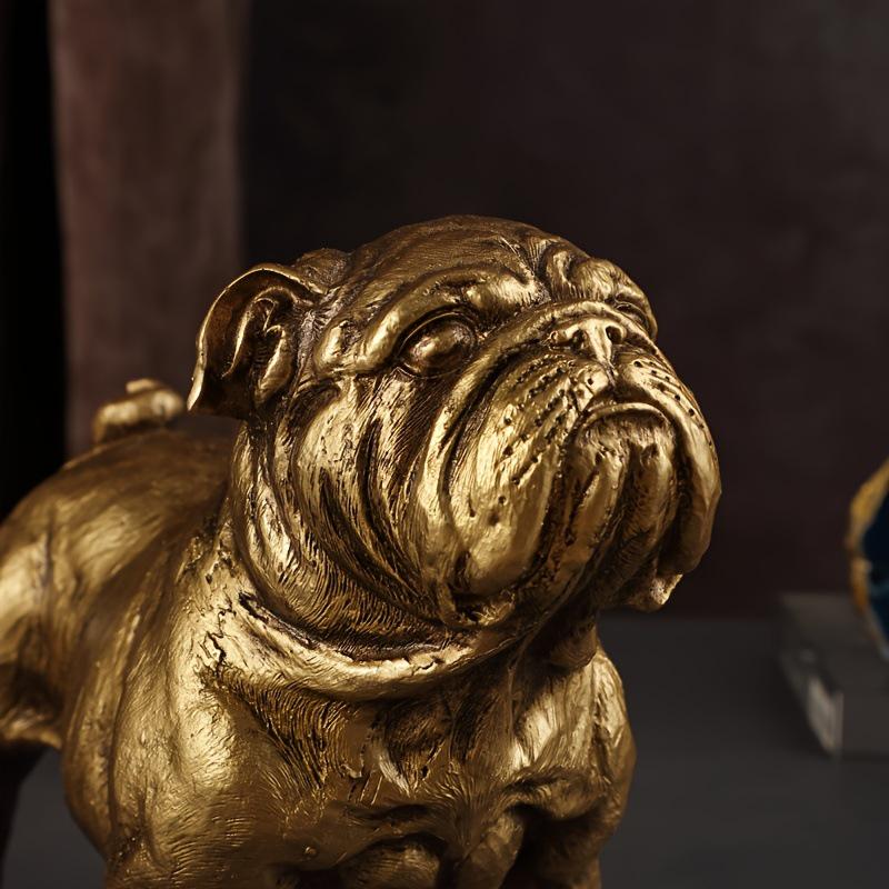 Golden Animal Series Ornament Toys: Simulated Pet Dog Decor for Living Rooms